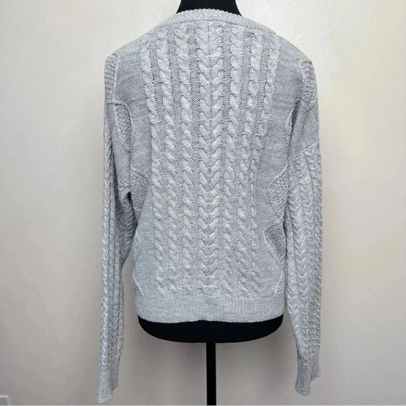 John + Jenn Womens Small Cable  Crop Knitted Crew Neck Sweater - Picture 2 of 14